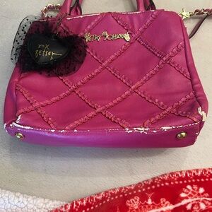 Betsey Johnson Pink Quilted Handbag
